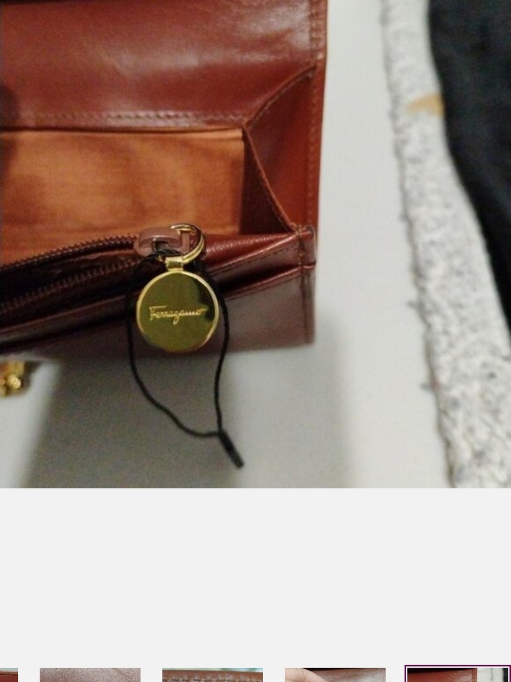 Salvatore Ferragamo Brown Leather Wallet with Gold Hardware - Picture 16 of 16